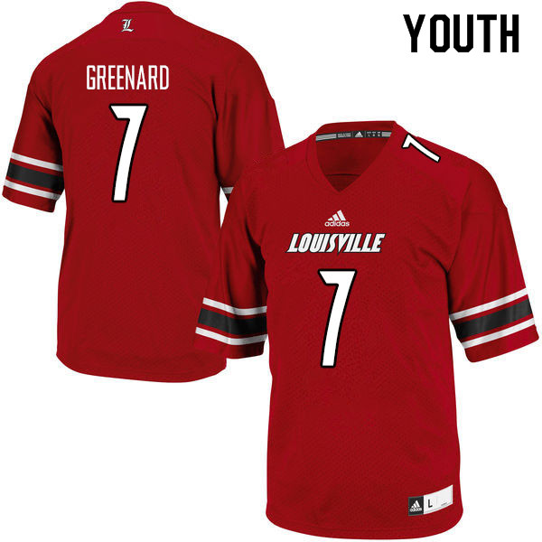 Youth #7 Jon Greenard Louisville Cardinals College Football Jerseys Sale-Red